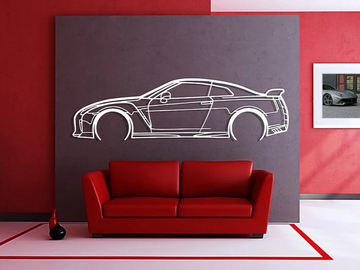 GTR R-35 DETAILED METAL CAR WALL ART - MT0989