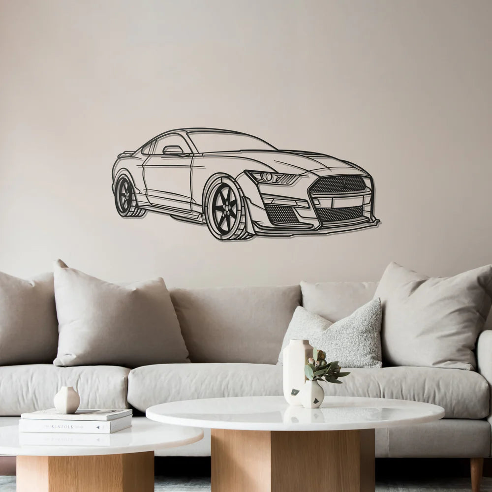 MUSTANG SHELBY GT500 PERSPECTIVE METAL CAR WALL ART - MT0445