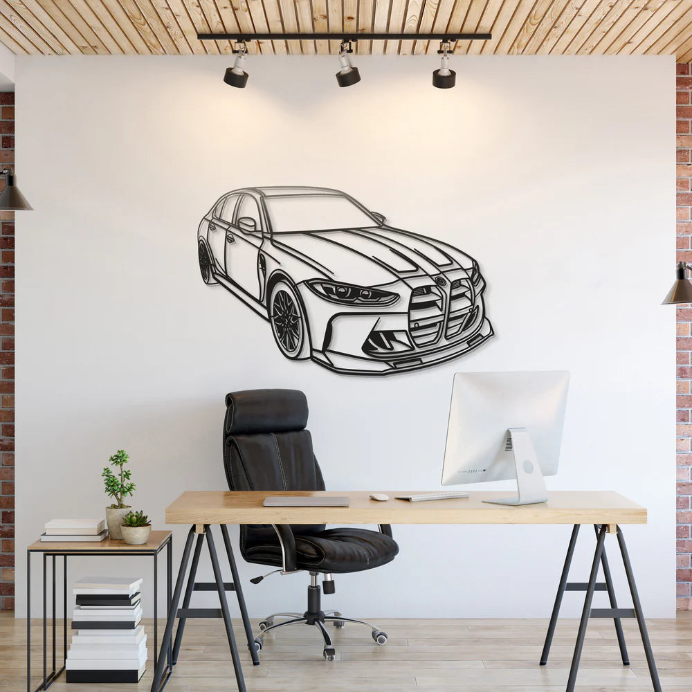 2021 M3 G80 COMPETITION PERSPECTIVE METAL CAR WALL ART - MT0467