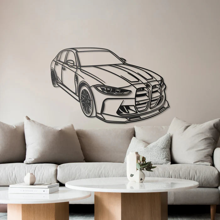 2021 M3 G80 COMPETITION PERSPECTIVE METAL CAR WALL ART - MT0467