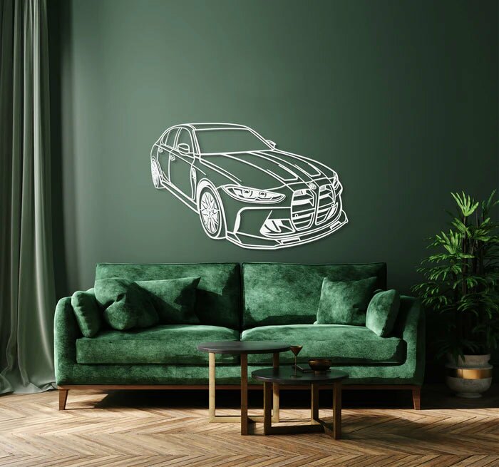 2021 M3 G80 COMPETITION PERSPECTIVE METAL CAR WALL ART - MT0467
