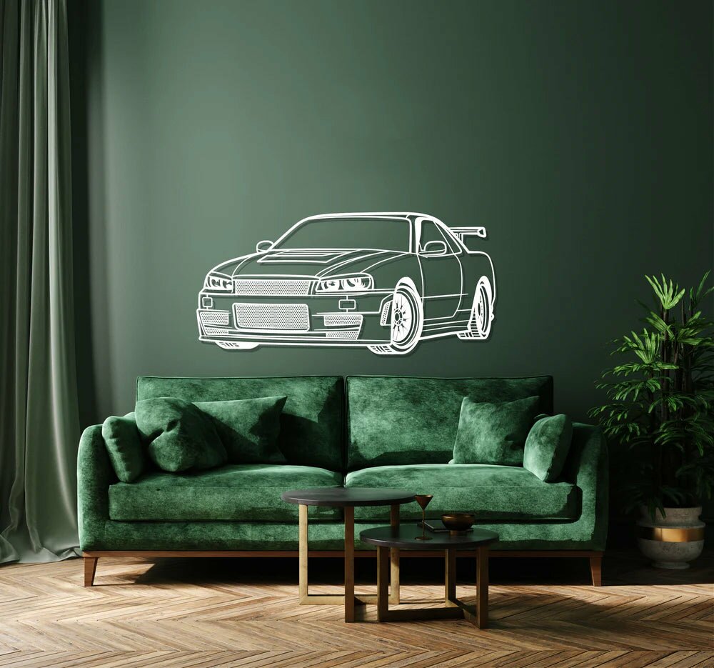 GTR R34 PERSPECTIVE METAL CAR WALL ART - MT0457