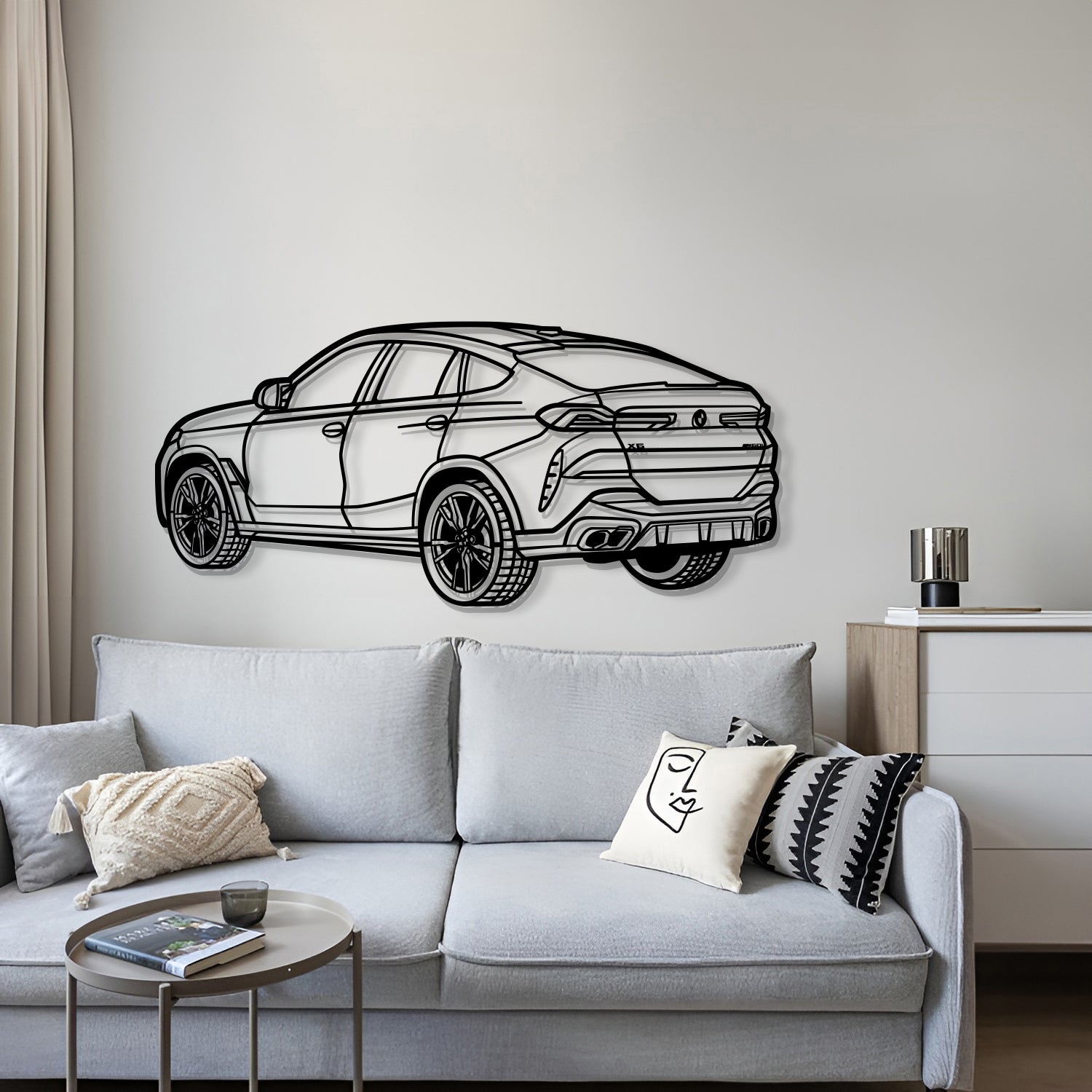 X6 PERSPECTIVE METAL CAR WALL ART